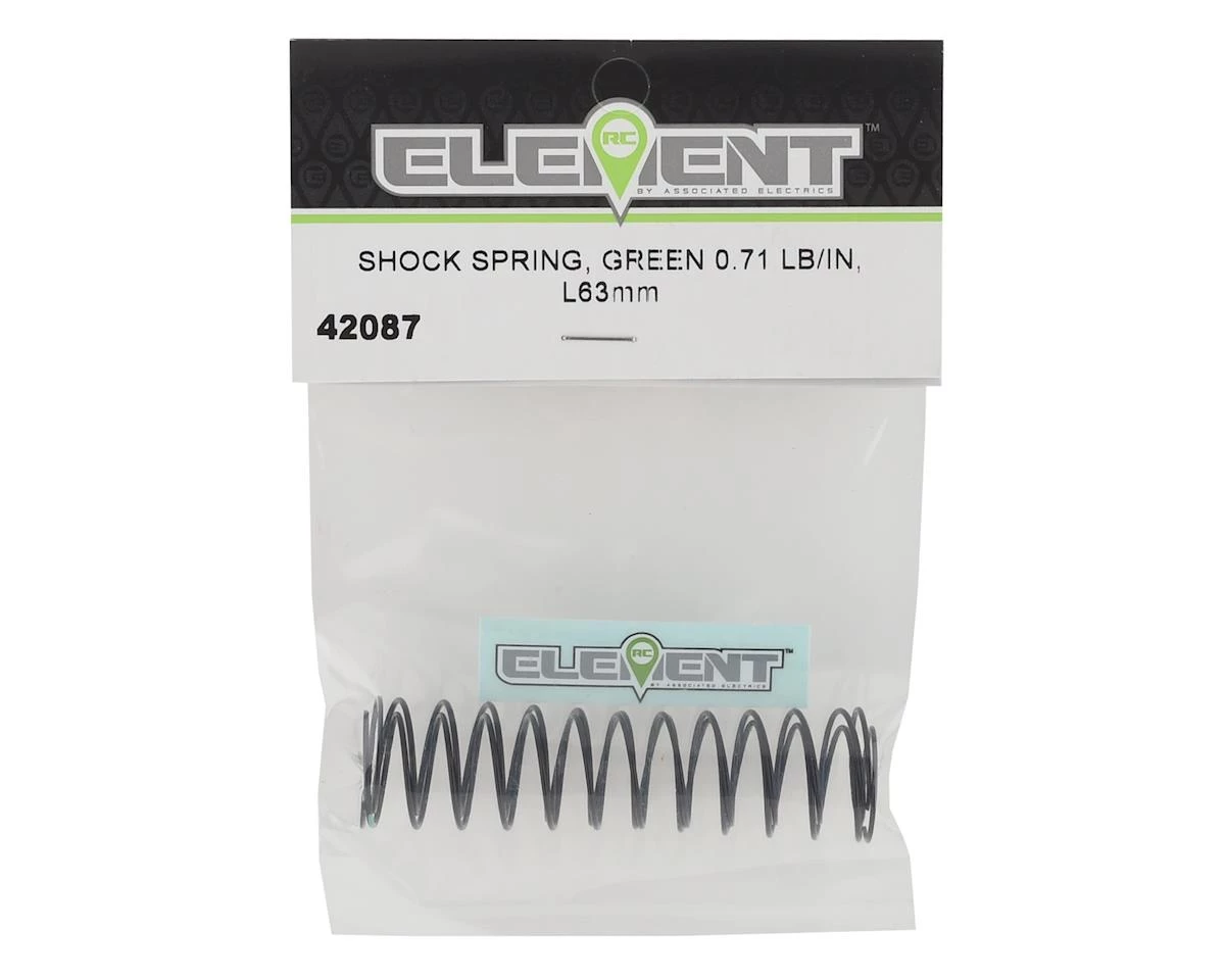 Element RC 63mm Shock Spring (Green - .71 lb/in) (2) 2 Element RC 63mm Shock Spring (Green - .71 lb/in) (2) - Image 2