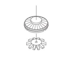 Athearn HO Fans Set, 36" Button Top/CF7 (3)